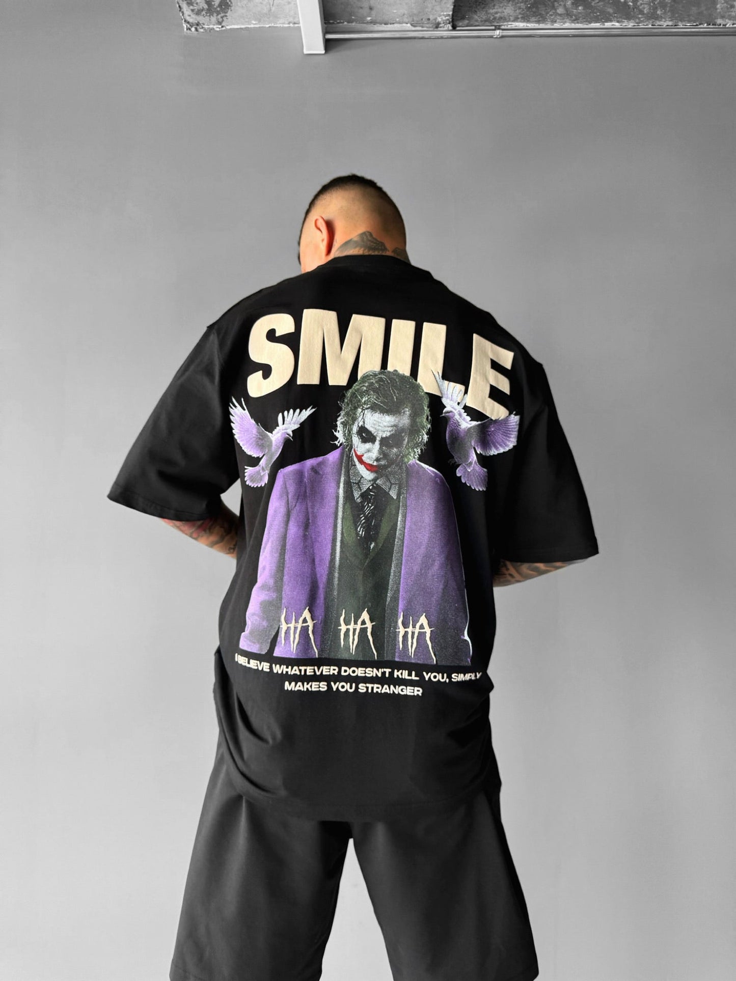 Oversize Smile T-Shirt - Zwart