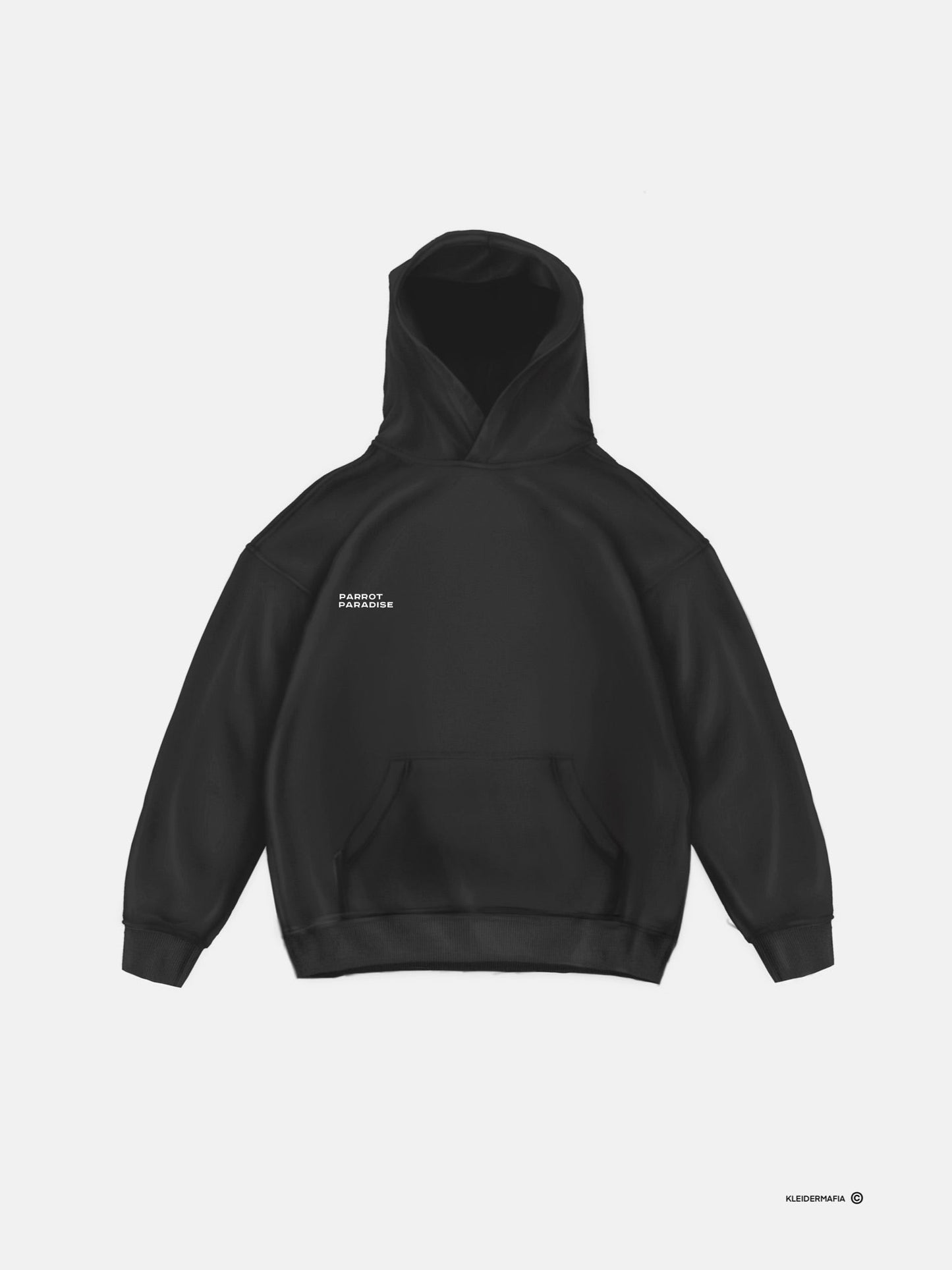 Oversize Parrot Hoodie - Zwart en Blauw