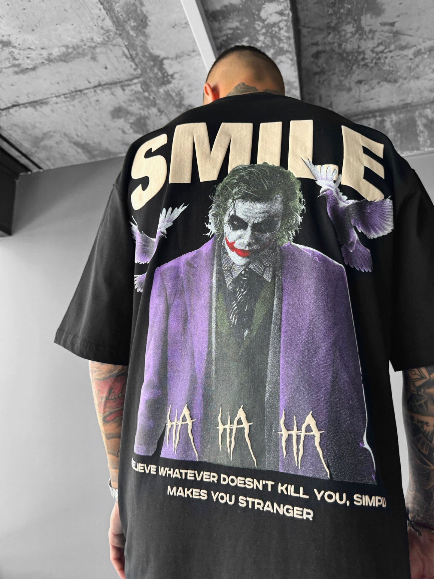 Oversize Smile T-Shirt - Zwart