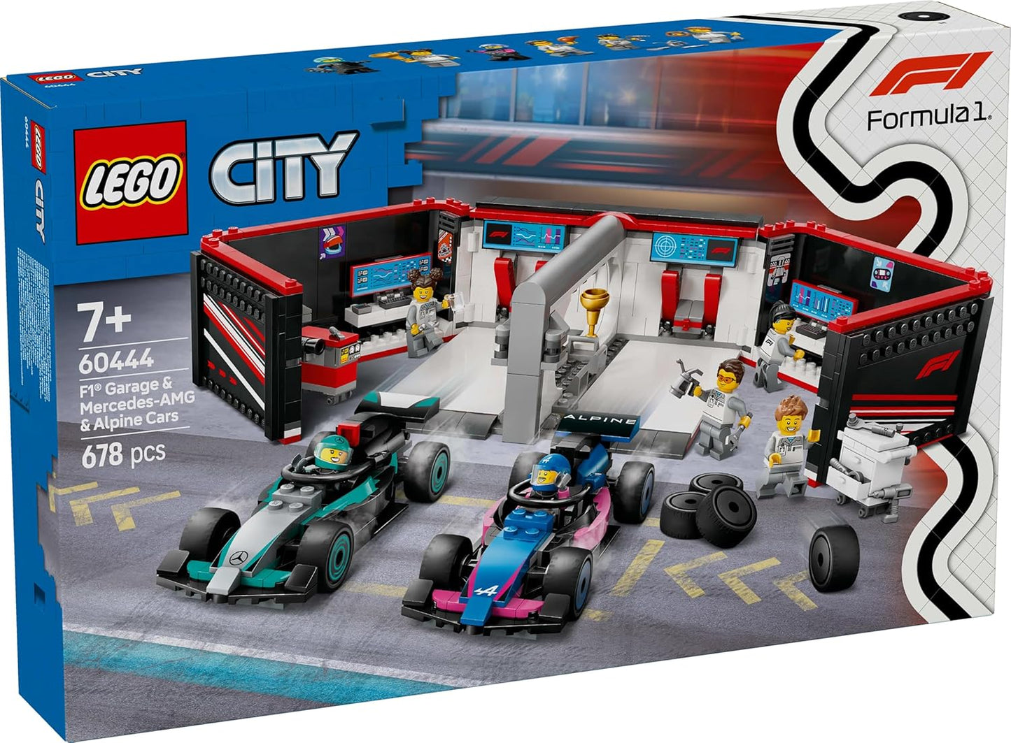 LEGO City F1 Garage with Mercedes-AMG and Alpine Cars Kit