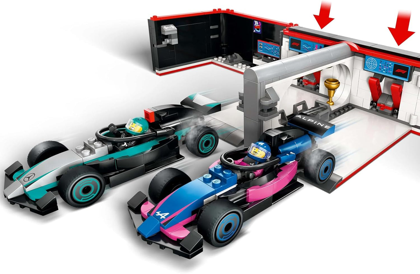 LEGO City F1 Garage with Mercedes-AMG and Alpine Cars Kit
