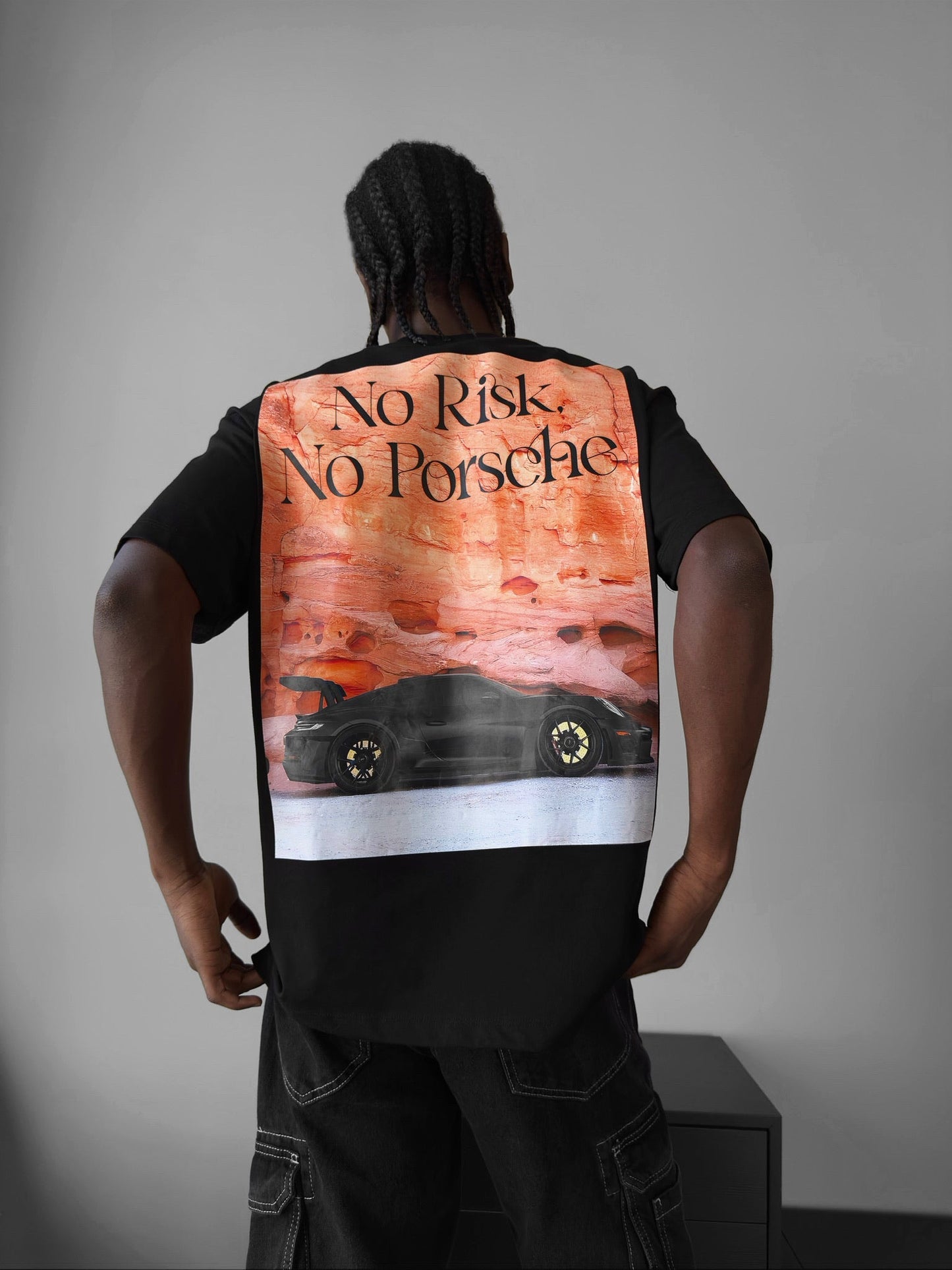 Oversize Porsche T-Shirt - Zwart