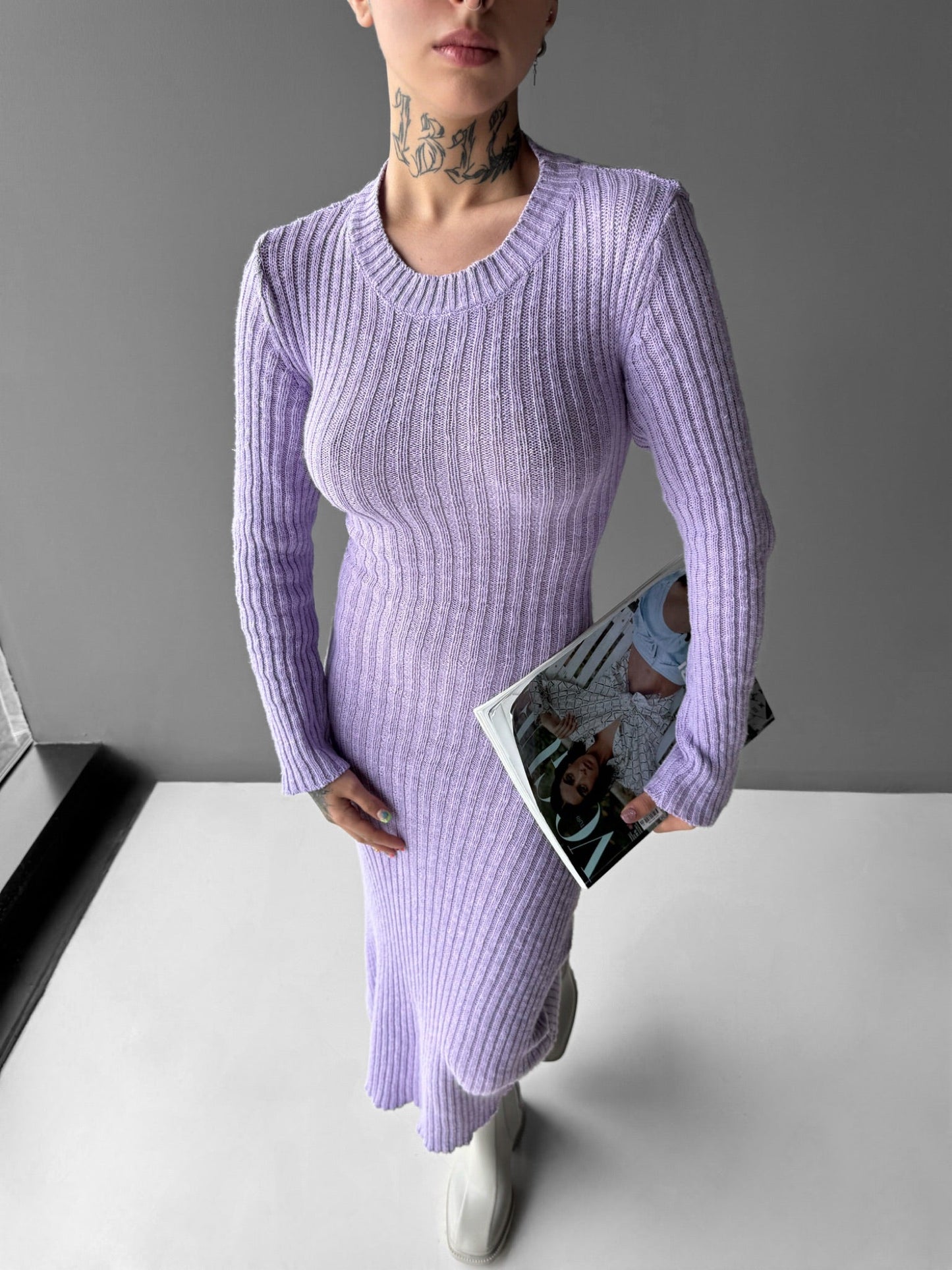 Maxi Gebreide Jurk - Lila