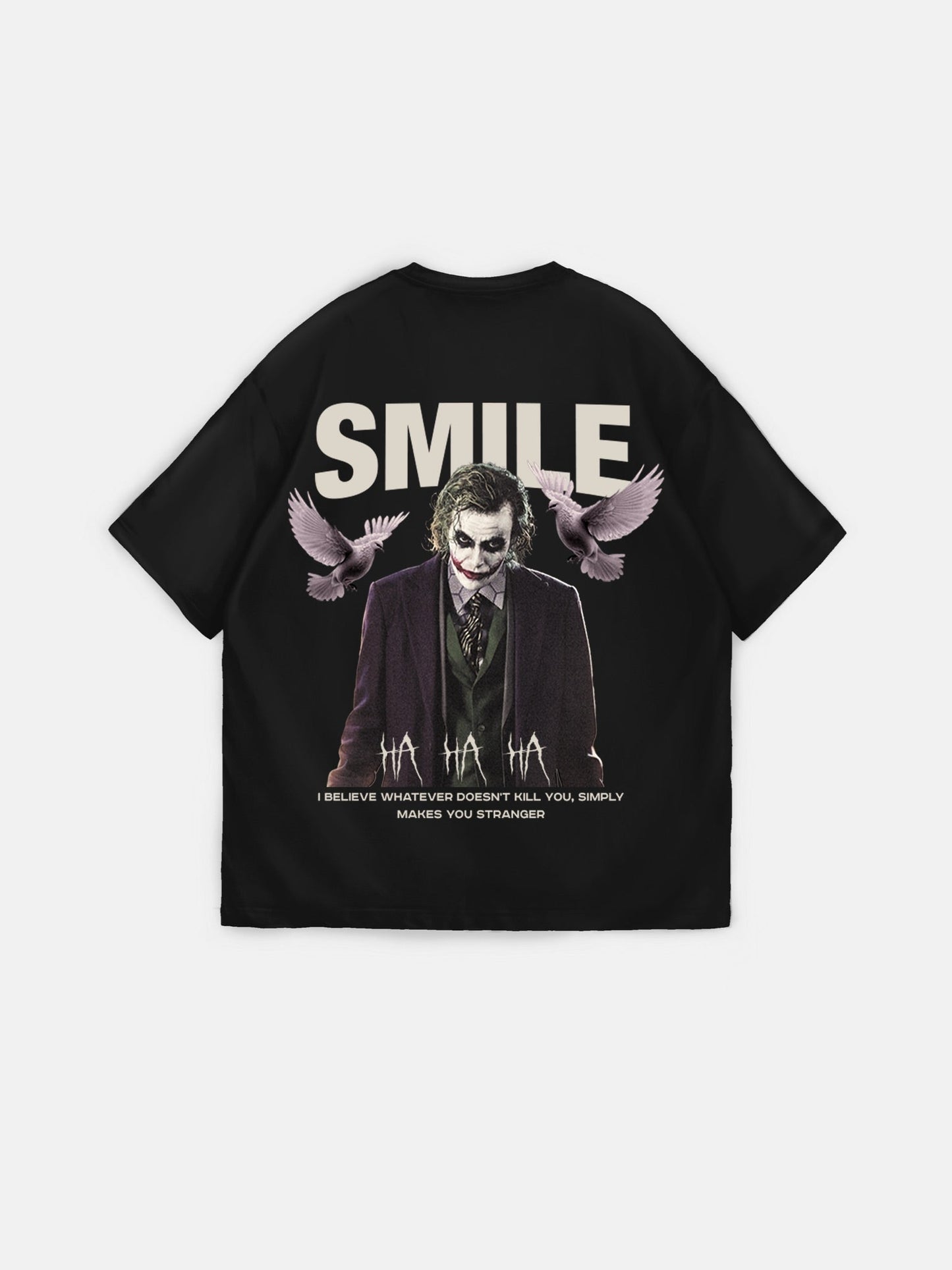 Oversize Smile T-Shirt - Zwart
