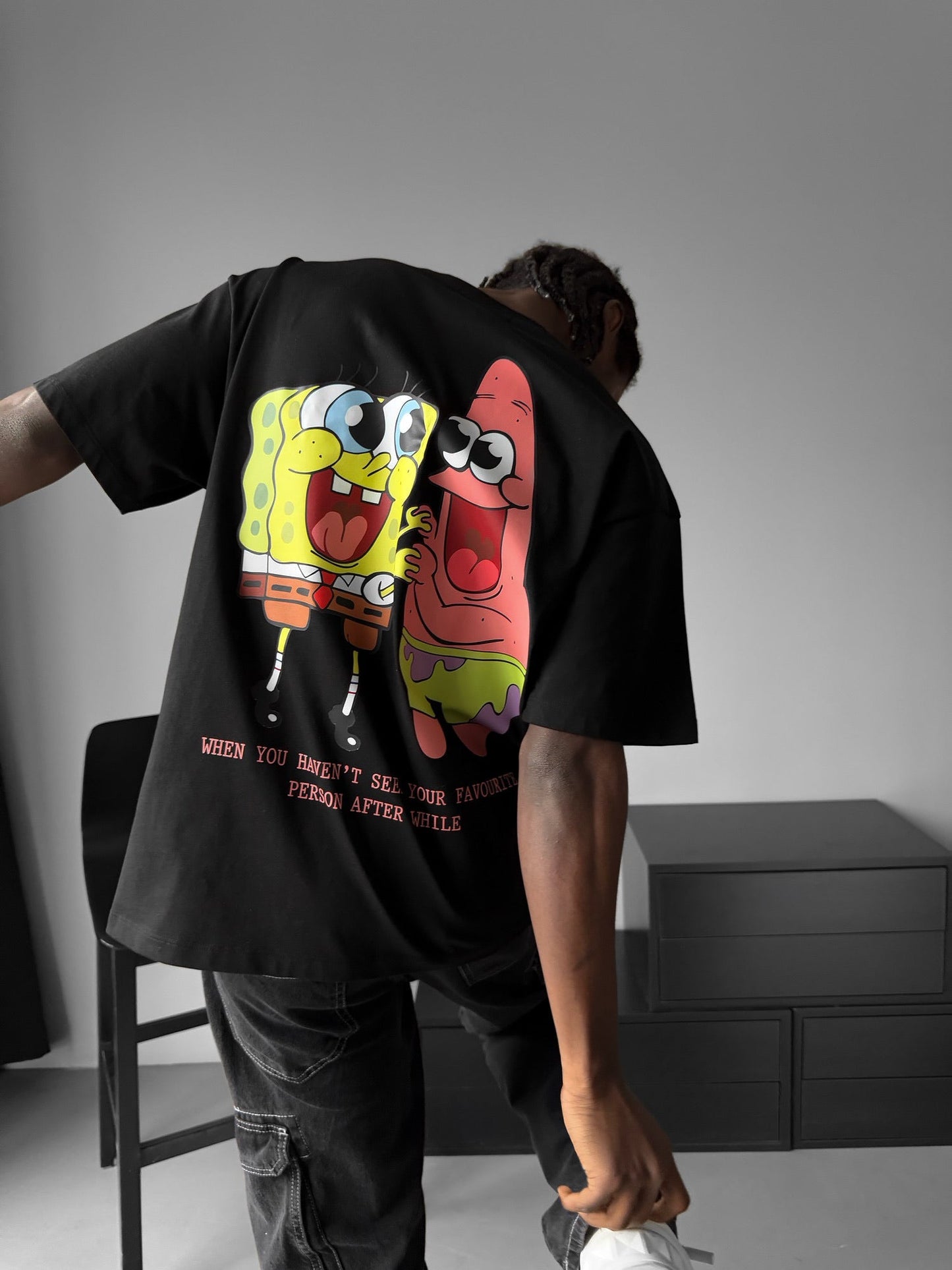 Oversize Comic T-Shirt - Zwart