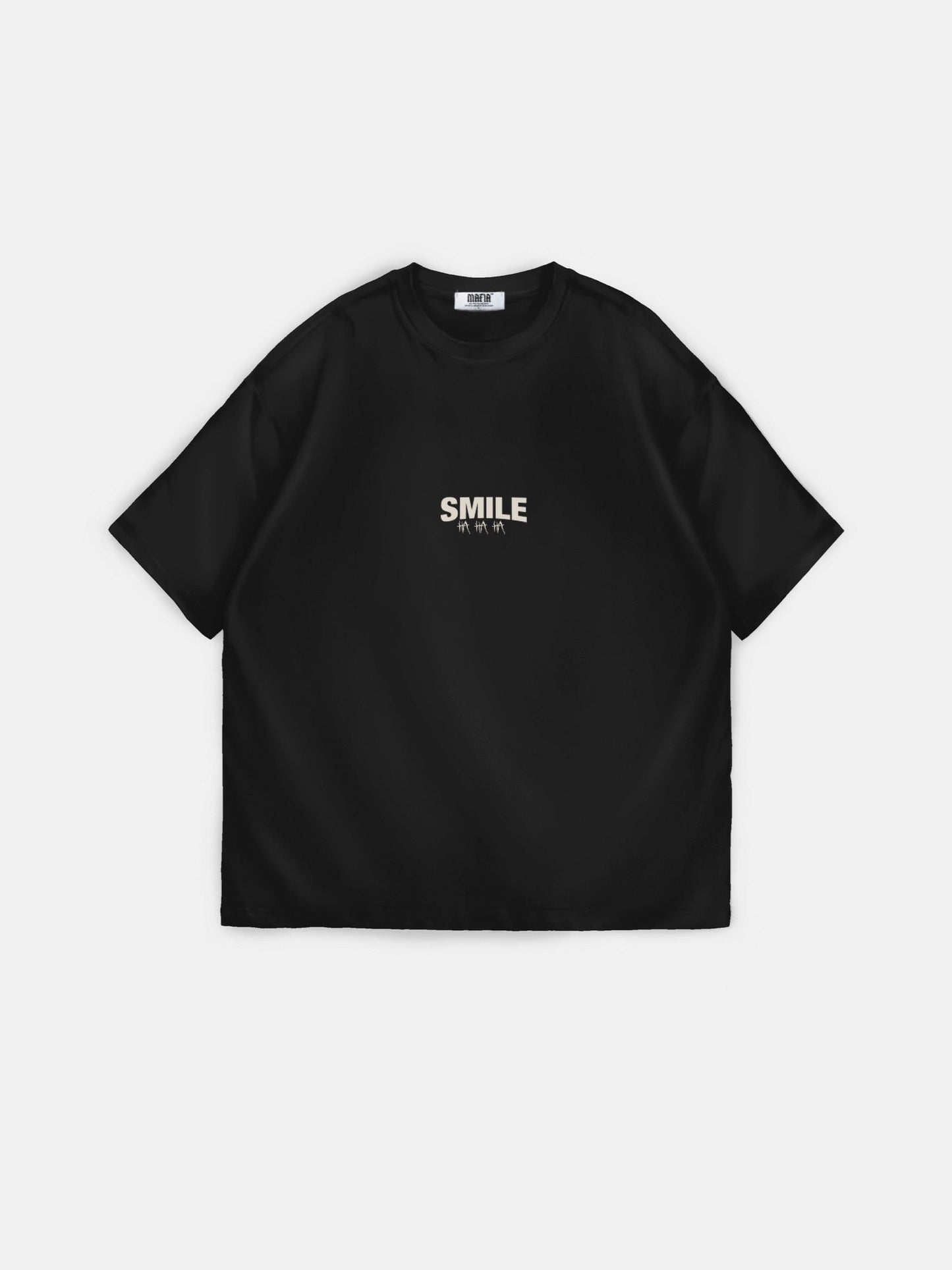 Oversize Smile T-Shirt - Zwart