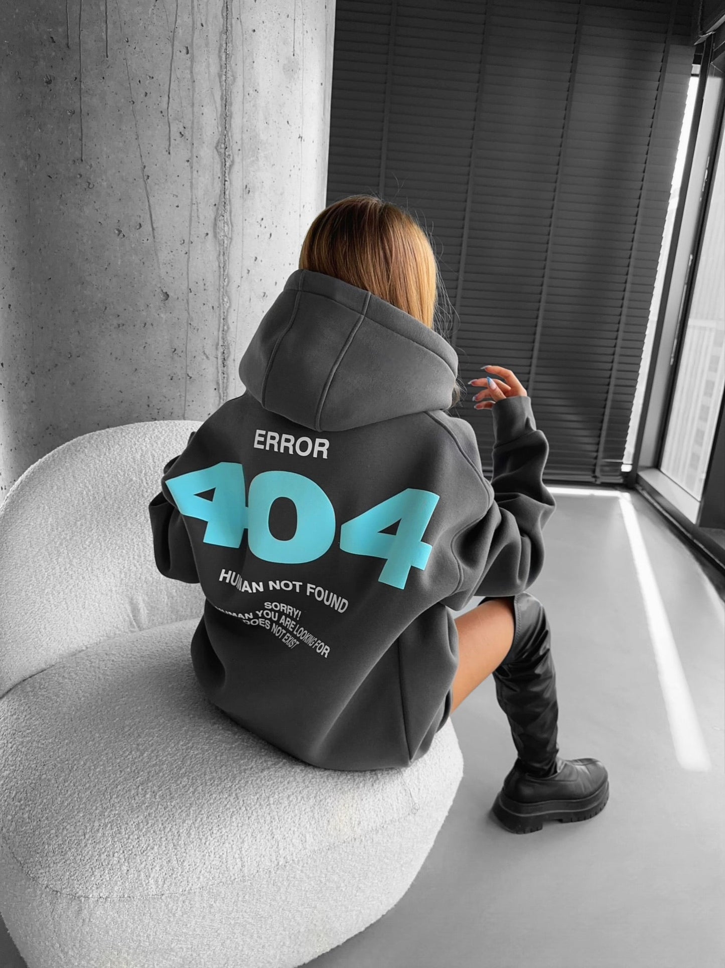 Oversize 404 Hoodie - Antraciet