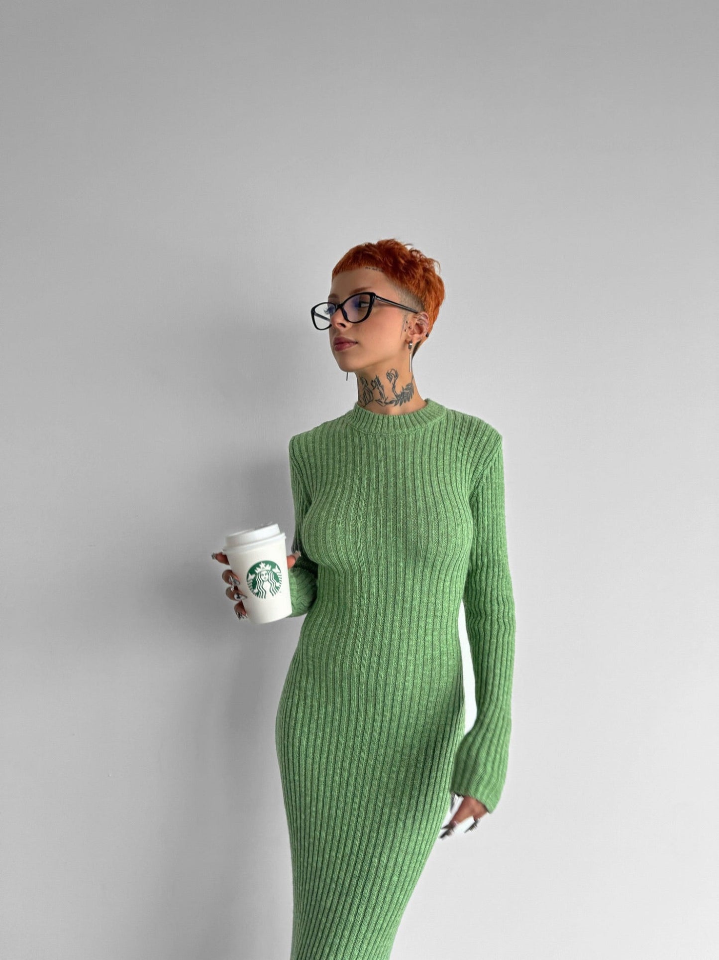 Maxi Gebreide Jurk - Groen