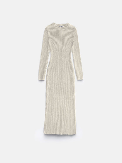 Maxi Gebreide Jurk - Beige