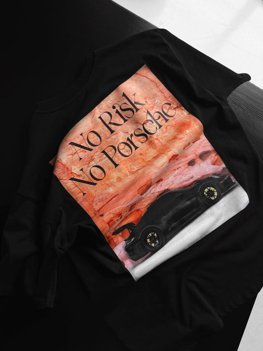 Oversize Porsche T-Shirt - Zwart