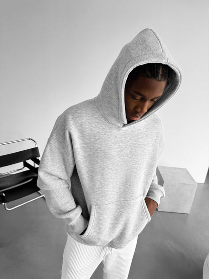 Oversize Basic Hoodie - Lichtgrijs Melange