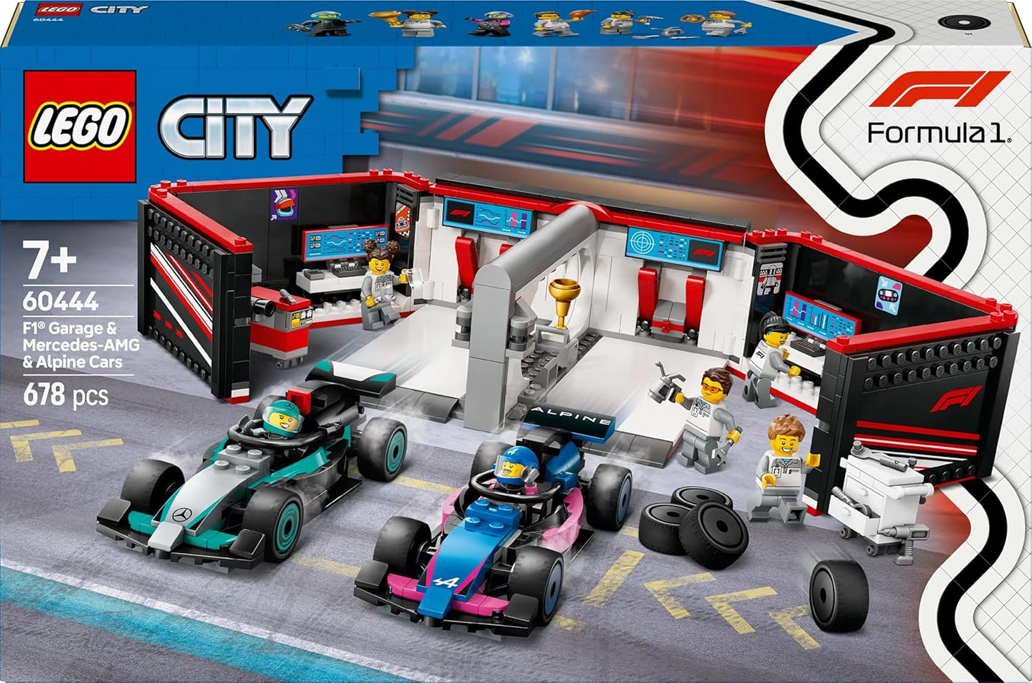 LEGO City F1 Garage with Mercedes-AMG and Alpine Cars Kit