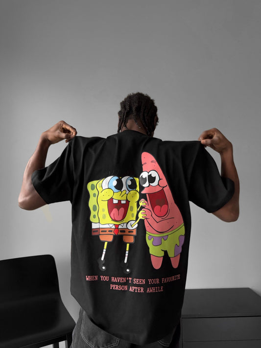 Oversize Comic T-Shirt - Zwart
