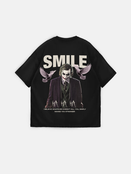 Oversize Smile T-Shirt - Zwart