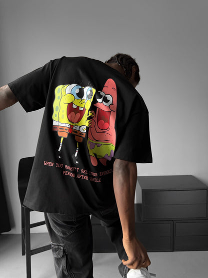 Oversize Comic T-Shirt - Zwart