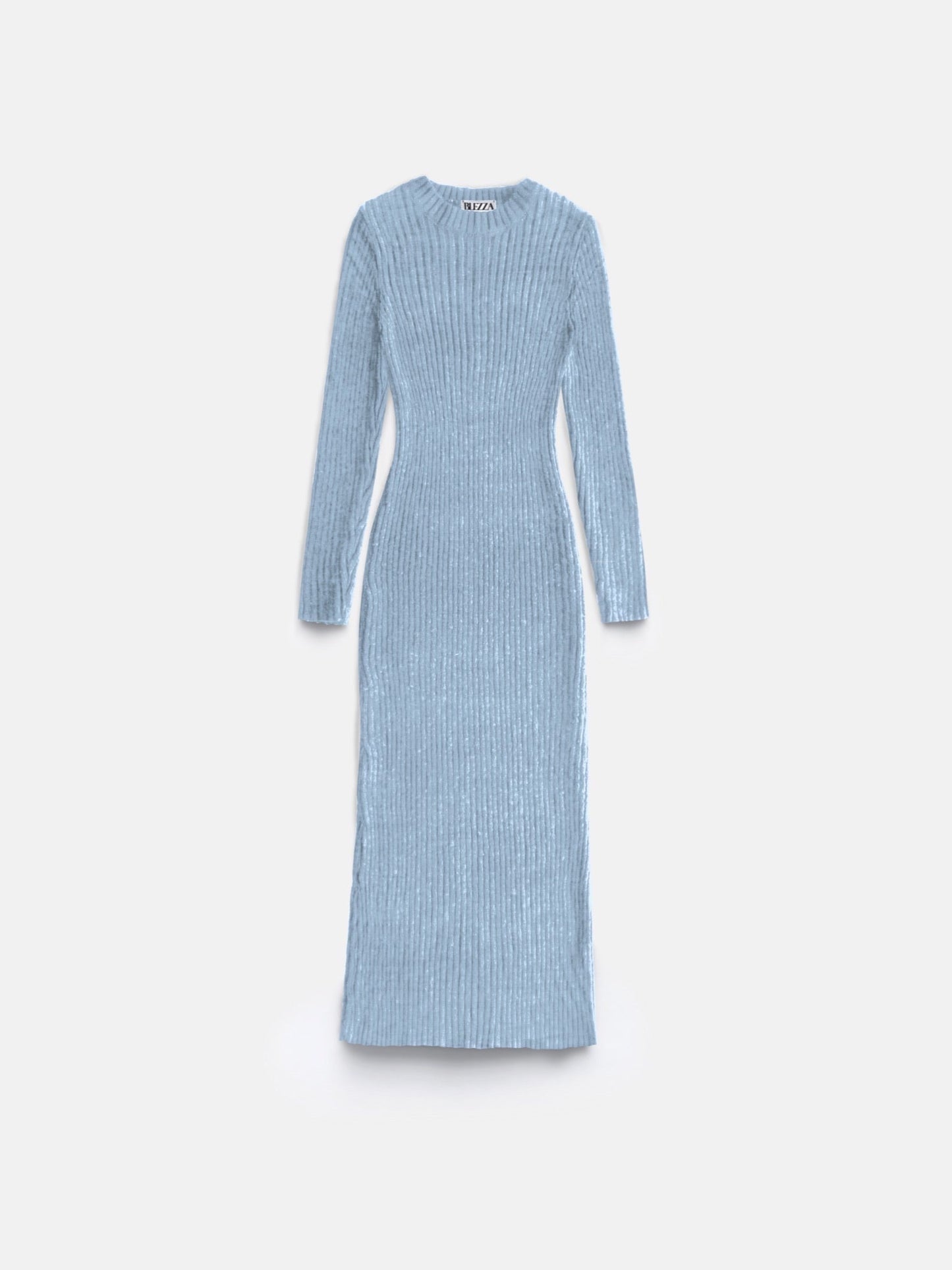 Maxi Gebreide Jurk - Babyblauw