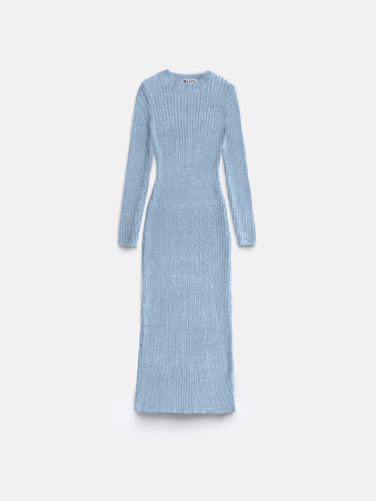 Maxi Gebreide Jurk - Babyblauw