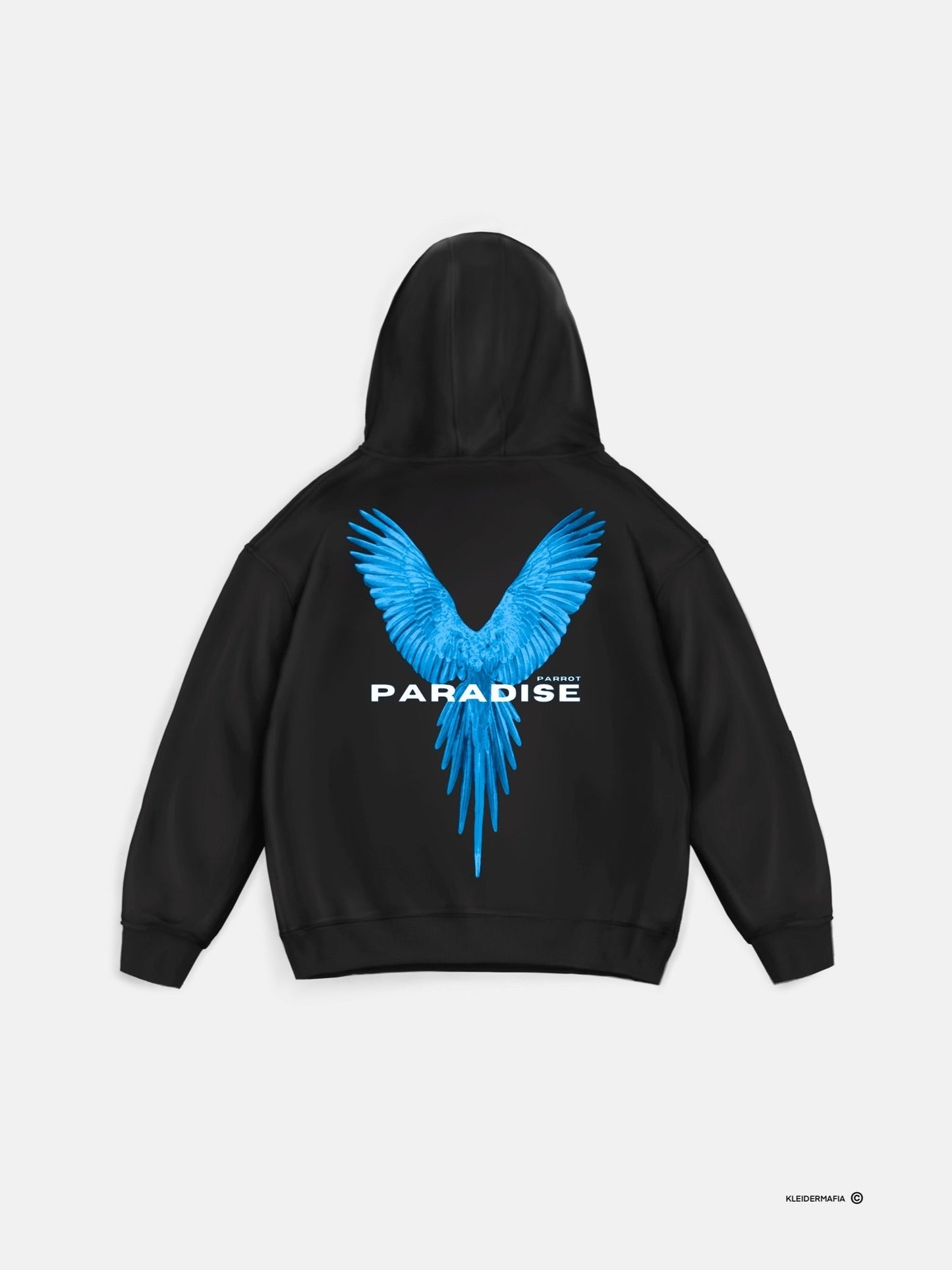 Oversize Parrot Hoodie - Zwart en Blauw