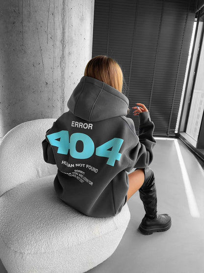Oversize 404 Hoodie - Antraciet